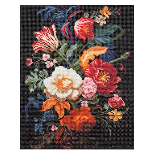 16" x 20" Dark Flowers Diamond Art Kit by Make Market®